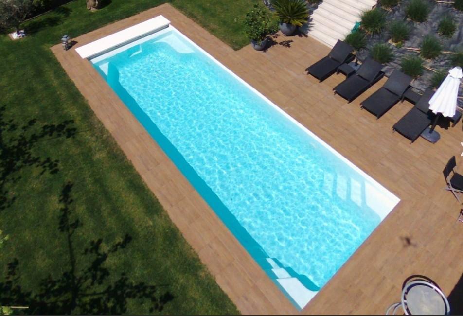 Piscina de fibra de vidrio Platinium 10 Autocover