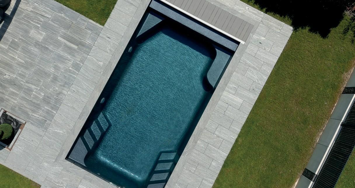 Piscina de fibra de vidrio Platinium 8 Autocover